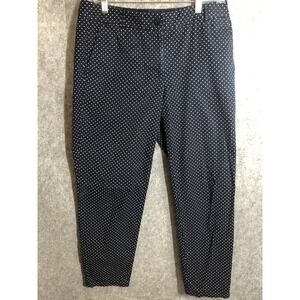 Talbots Pants Womens 6 Blue Polka Dot The Weekend Chino Tapered Twill Crop